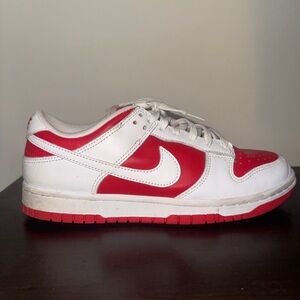 Nike Red and White Low-Top Sneakers